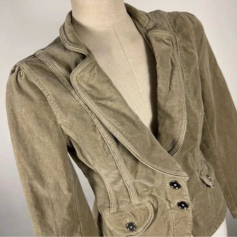 ❤️ White House Black Market Beige Corduroy Blazer Jacket 4 - Picture 5 of 11